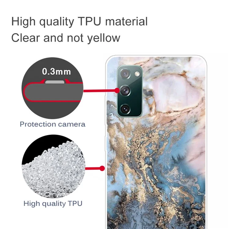 Étui de protection en TPU souple avec motif marbre pour Samsung Galaxy S20 FE/S20 Fan Edition/S20 FE 5G/S20 Fan Edition 5G/S20 Lite/S20 FE 2022 - Style D