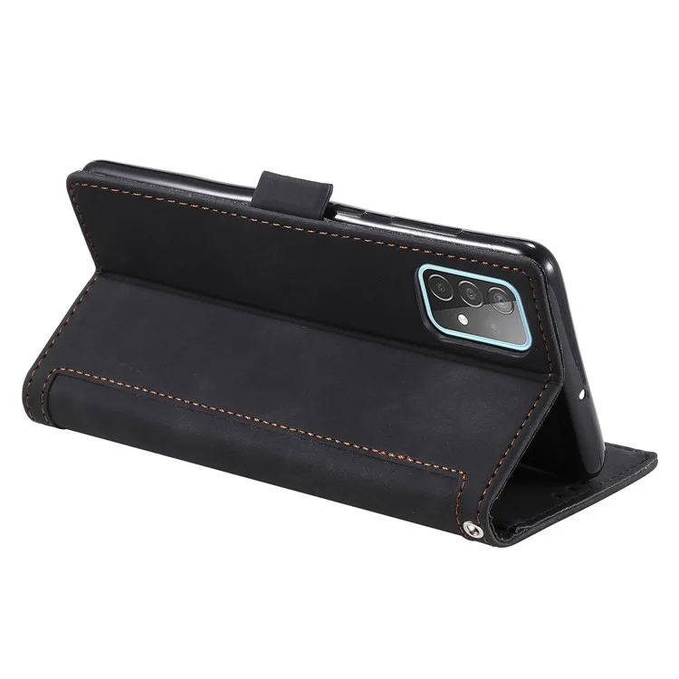 Vintage Spleißstil Wallet Stand Leder Flip Phone Case Für Samsung Galaxy A52 4G/5G / A52s 5g - Schwarz