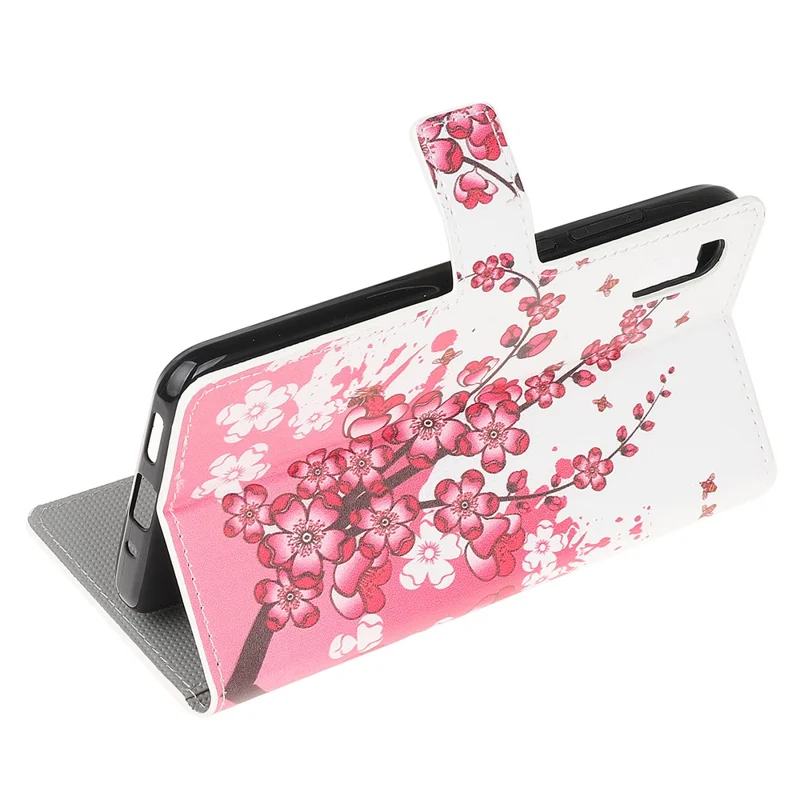 Pattern Printing Leather Protective Cover Wallet Stand Phone Shell for Samsung Galaxy Xcover 5 - Pink Flower