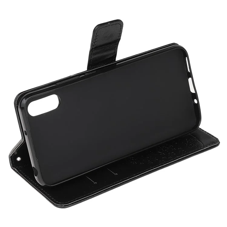 Hibou Et Motif D'impression D'impression Couverture De Téléphone Portable En Cuir Pour Samsung Galaxy Xcover 5 - Noir