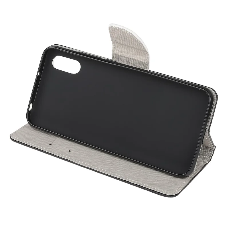 3D-afdruk met patroon van gekruiste textuur lederen portemonnee standhoes voor Samsung Galaxy Xcover 5 - Schattige uiltjes