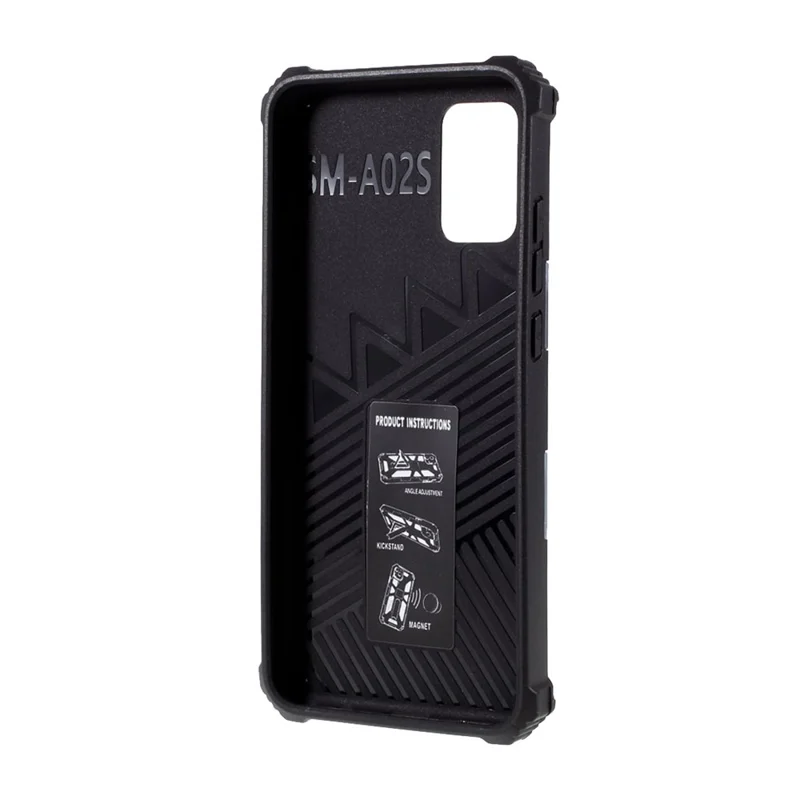 Coque de protection amovible 2 en 1 avec motif camouflage et feuille magnétique pour Samsung Galaxy A02s (166,5 mm) - Bleu