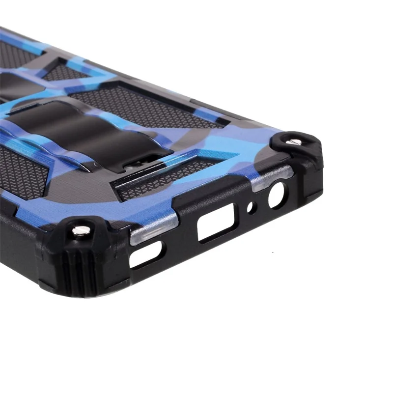 Coque de protection amovible 2 en 1 avec motif camouflage et feuille magnétique pour Samsung Galaxy A02s (166,5 mm) - Bleu