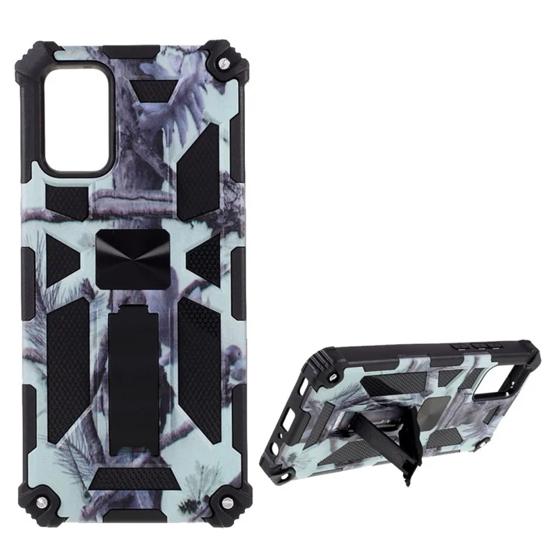 Camouflage Design Detachable 2 in 1 Protective Shell with Magnet Sheet for Samsung Galaxy A02s (166.5x75.9x9.2mm) - Sky Blue