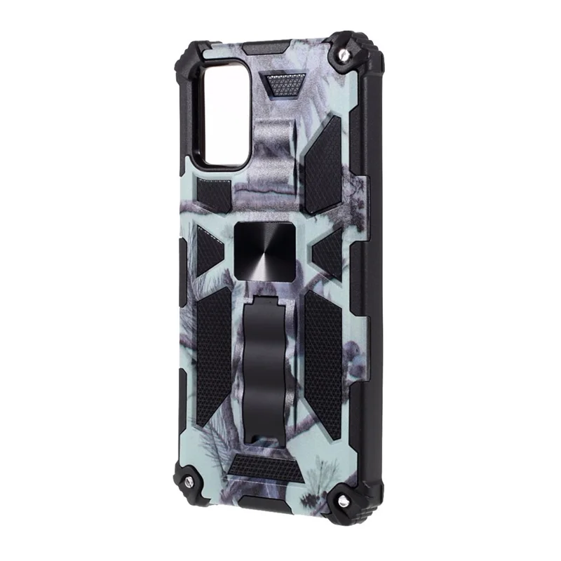 Camouflage Design Detachable 2 in 1 Protective Shell with Magnet Sheet for Samsung Galaxy A02s (166.5x75.9x9.2mm) - Sky Blue