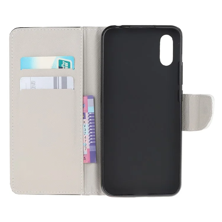 Pattern Printing Wallet Cross Texture Leather Case for Samsung Galaxy M02 / A02 (EU Version) - Don't Touch My Cell Phone