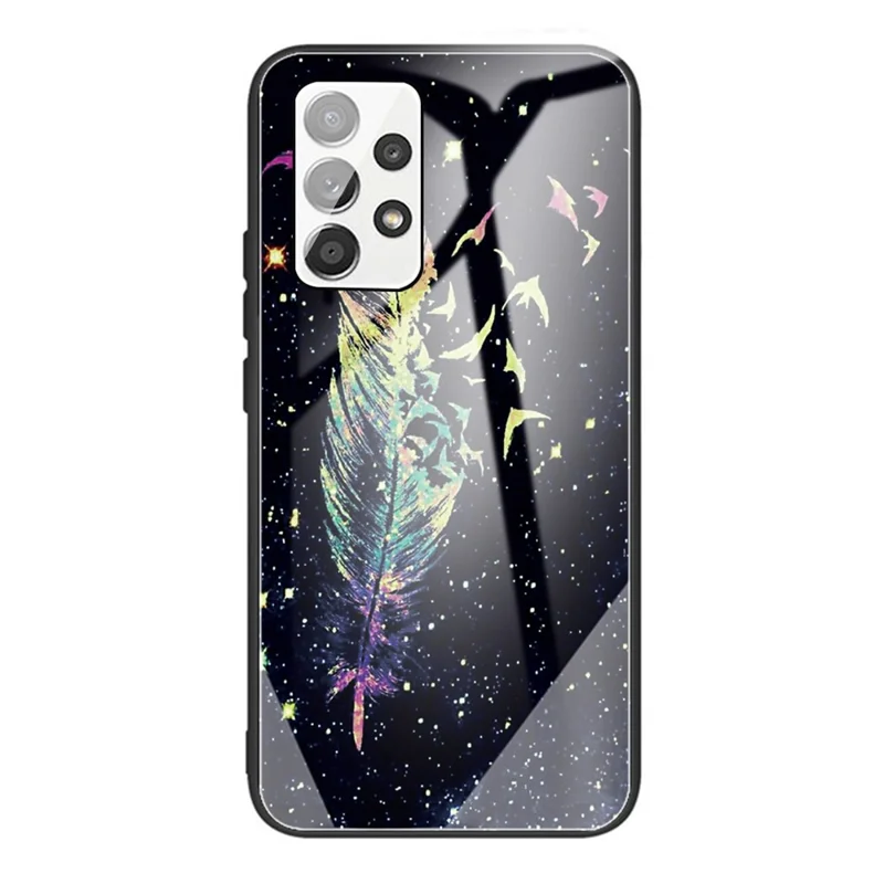 Pattern Printing Tempered Glass + TPU Phone Shell Case Cover for Samsung Galaxy A52 4G/5G / A52s 5G - Starry Sky