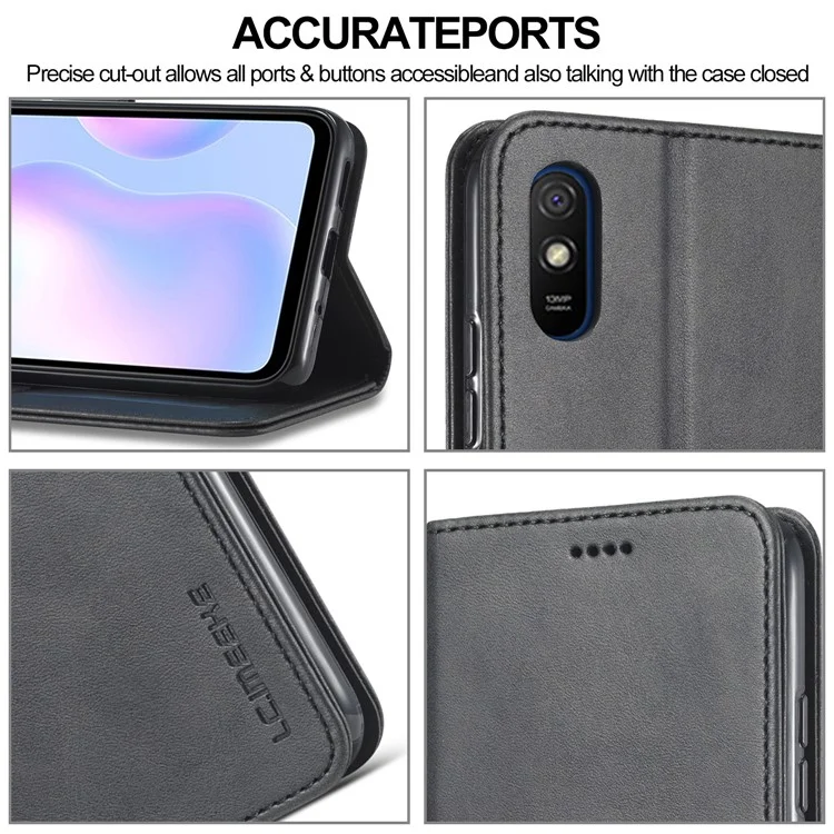 LC.IMEEKE Кожаный чехол-бумажник с подставкой для Samsung Galaxy A02 / M02 (европейская версия) - черный