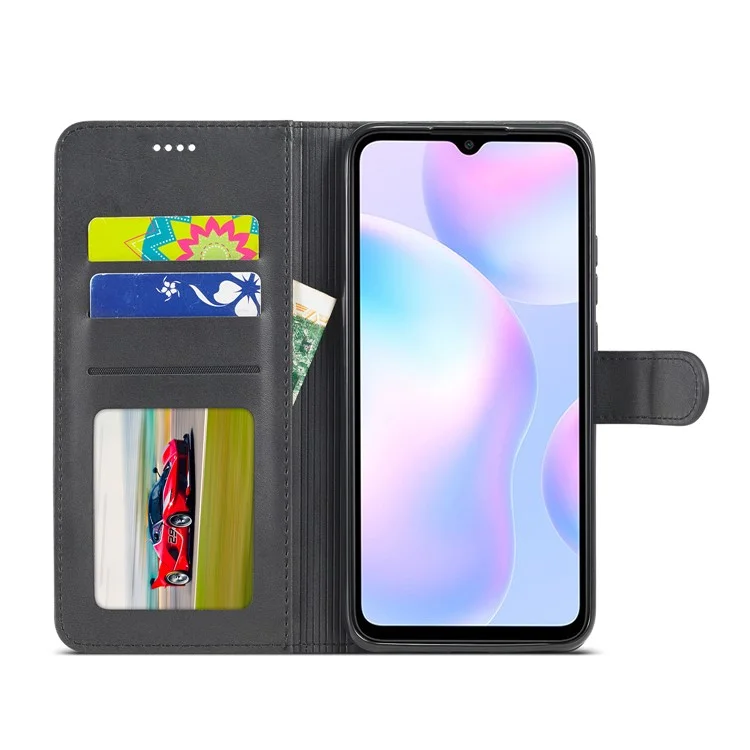 LC.IMEEKE Кожаный чехол-бумажник с подставкой для Samsung Galaxy A02 / M02 (европейская версия) - черный