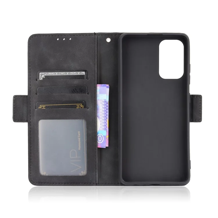Custodia protettiva in pelle per portafoglio con più slot per schede per Samsung Galaxy A32 4G (versione UE) - Nero