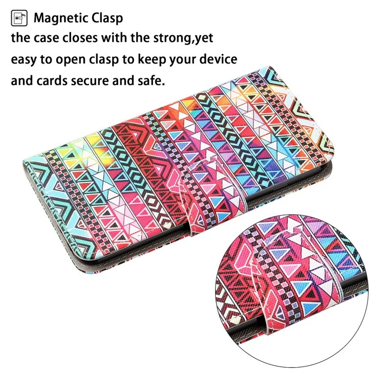 Impressão de Padrões Coloridos Pulo Popela de Capelo de Capela Com Sutra Para Samsung Galaxy A12 - Triângulo Colorido