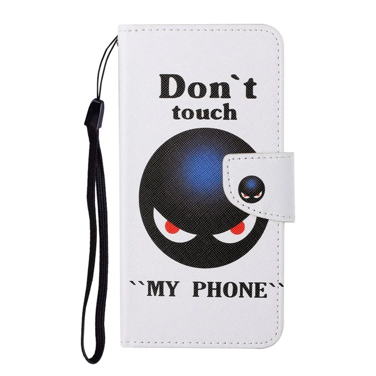 Colorful Pattern Printing Stand Wallet Shell Leather Phone Case for Samsung Galaxy S21+ 5G - Don't Touch My Phone