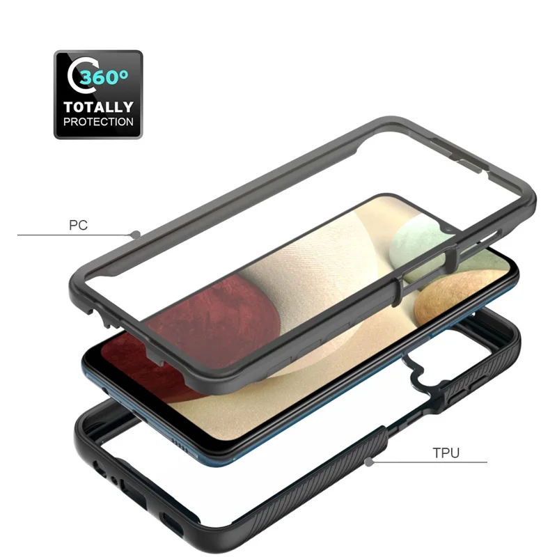 3 Em 1 Proteção De Cobertura Total PC + Caixa De Proteção Do TPU Com Protetor De Tela De Estimação Para Samsung Galaxy A12 - Cor De Rosa