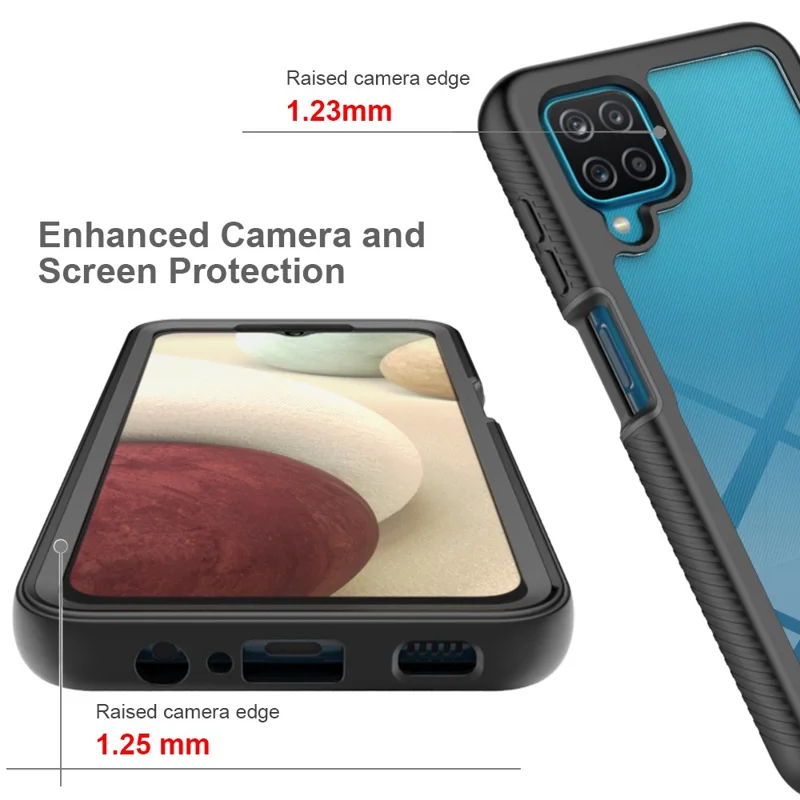 3 Em 1 Proteção De Cobertura Total PC + Caixa De Proteção Do TPU Com Protetor De Tela De Estimação Para Samsung Galaxy A12 - Cor De Rosa