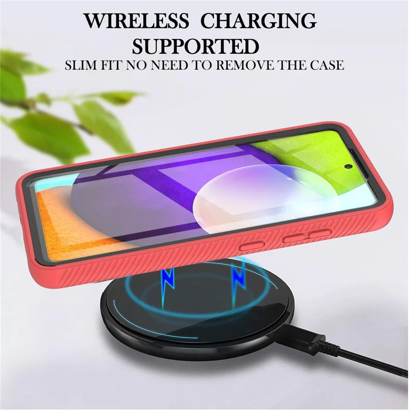 Full-Coverage Protection PET Screen Protector + PC+TPU Protective Case for Samsung Galaxy A52 4G/5G / A52s 5G / A52s 5G - Red