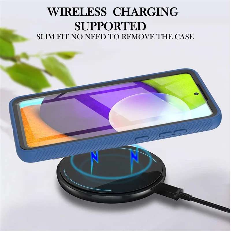 Full-Coverage Protection PET Screen Protector + PC+TPU Protective Case for Samsung Galaxy A52 4G/5G / A52s 5G / A52s 5G - Dark Blue