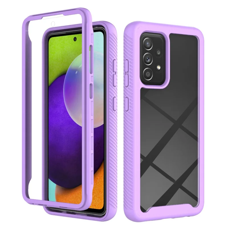 Fuld dækning beskyttelse PET skærmværn + PC+TPU beskyttelsesdæksel til Samsung Galaxy A52 4G/5G / A52s 5G / A52s 5G - Lilla