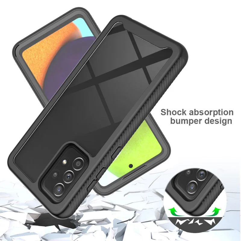 Fuld dækning beskyttelse PET skærmværn + PC+TPU beskyttelsesdæksel til Samsung Galaxy A52 4G/5G / A52s 5G / A52s 5G - Lilla