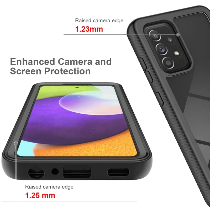 Fuld dækning beskyttelse PET skærmværn + PC+TPU beskyttelsesdæksel til Samsung Galaxy A52 4G/5G / A52s 5G / A52s 5G - Lilla