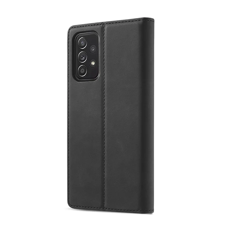 LC.IMEEKE LC Strong Magnetic Series Leather Wallet Phone Protective Shell pour Samsung Galaxy A52 4G/5G / A52s 5G - Noir