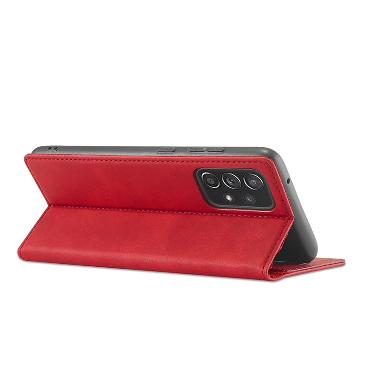 LC.IMEEKE LC Strong Magnetic Series Leather Wallet Phone Protective Shell pour Samsung Galaxy A52 4G/5G / A52s 5G - Rouge