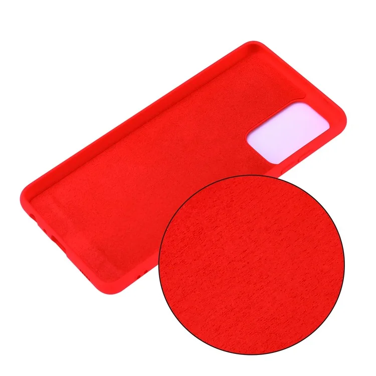 For Samsung Galaxy A52 4G/5G/ A52s 5G Anti-scratch Soft Liquid Silicone Phone Case Protective Cover Shell - Red