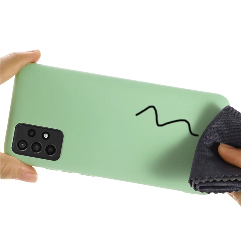 For Samsung Galaxy A52 4G/5G/ A52s 5G Anti-scratch Soft Liquid Silicone Phone Case Protective Cover Shell - Green