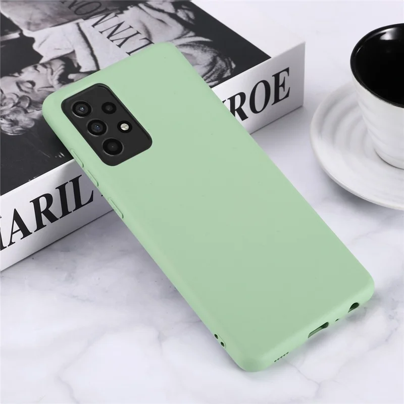 For Samsung Galaxy A52 4G/5G/ A52s 5G Anti-scratch Soft Liquid Silicone Phone Case Protective Cover Shell - Green
