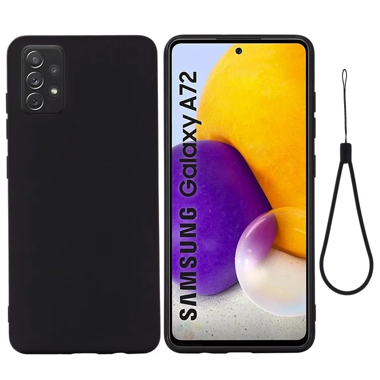 Soft Liquid Silikon-Handyhülle Schutzhülle für Samsung Galaxy A72 4G/5G - Schwarz