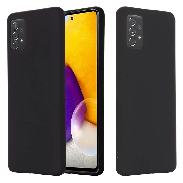 Soft Liquid Silikon-Handyhülle Schutzhülle für Samsung Galaxy A72 4G/5G - Schwarz
