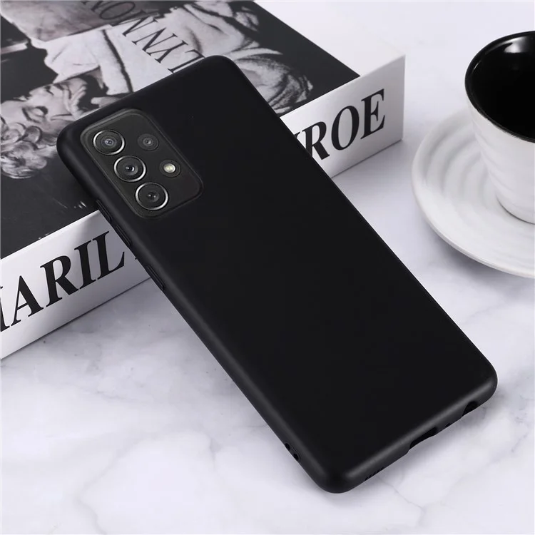 Soft Liquid Silikon-Handyhülle Schutzhülle für Samsung Galaxy A72 4G/5G - Schwarz
