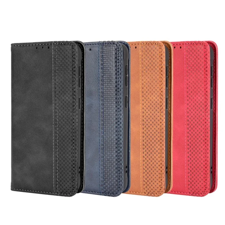 Carcasa de teléfono de estilo vintage magnético para Samsung Galaxy Xcover 5 - Negro