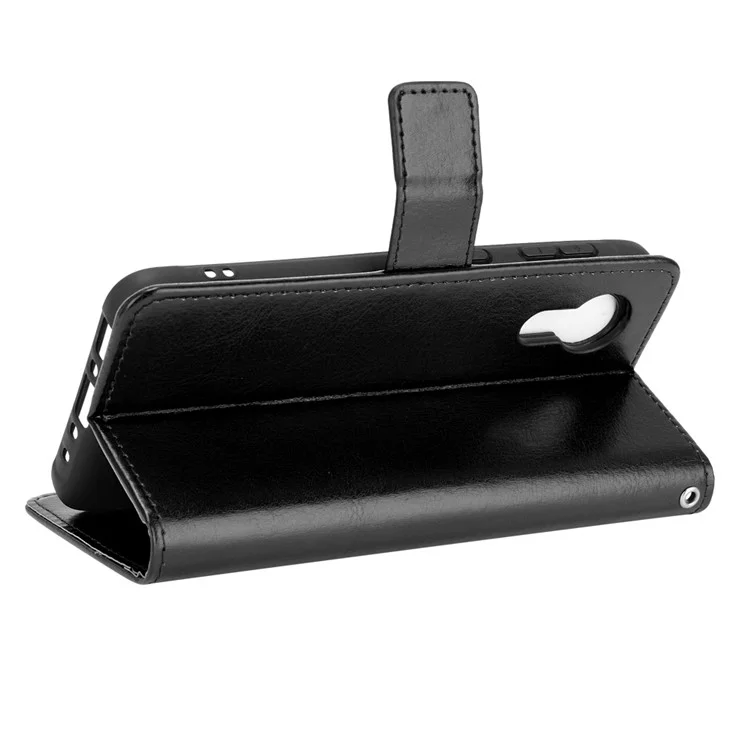 Housse de protection en cuir PU avec motif texture Cheval fou pour Samsung Galaxy Xcover 5 - Noir 