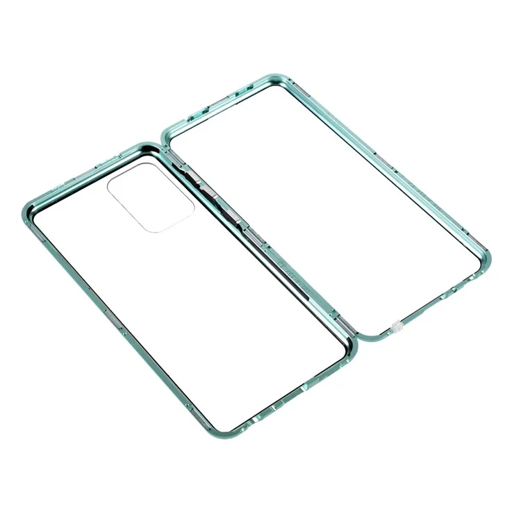 Lock Installation Metallrahmen + Doppeltes Mit Temperatur Getemperter Glas Stoßdämpfer Telefon Für Samsung Galaxy A52 5g/4g/a52s 5G - Grün