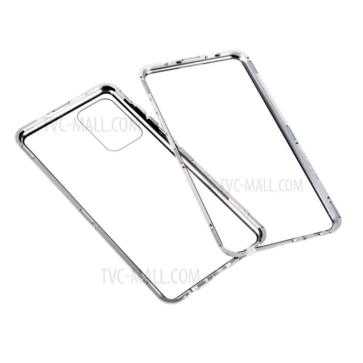 Lock Installation Metal Frame + Double Side Tempered Glass Shockproof Phone Case for Samsung Galaxy A52 5G/4G/A52s 5G - Silver