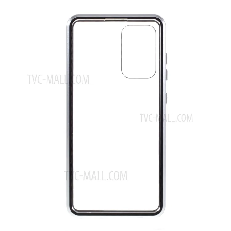 Lock Installation Metal Frame + Double Side Tempered Glass Shockproof Phone Case for Samsung Galaxy A52 5G/4G/A52s 5G - Silver