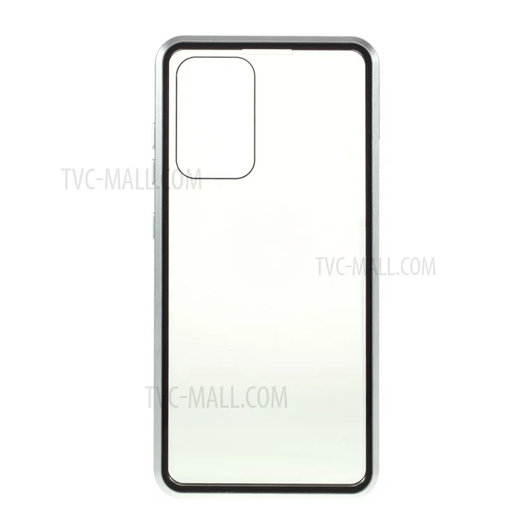 Lock Installation Metal Frame + Double Side Tempered Glass Shockproof Phone Case for Samsung Galaxy A52 5G/4G/A52s 5G - Silver