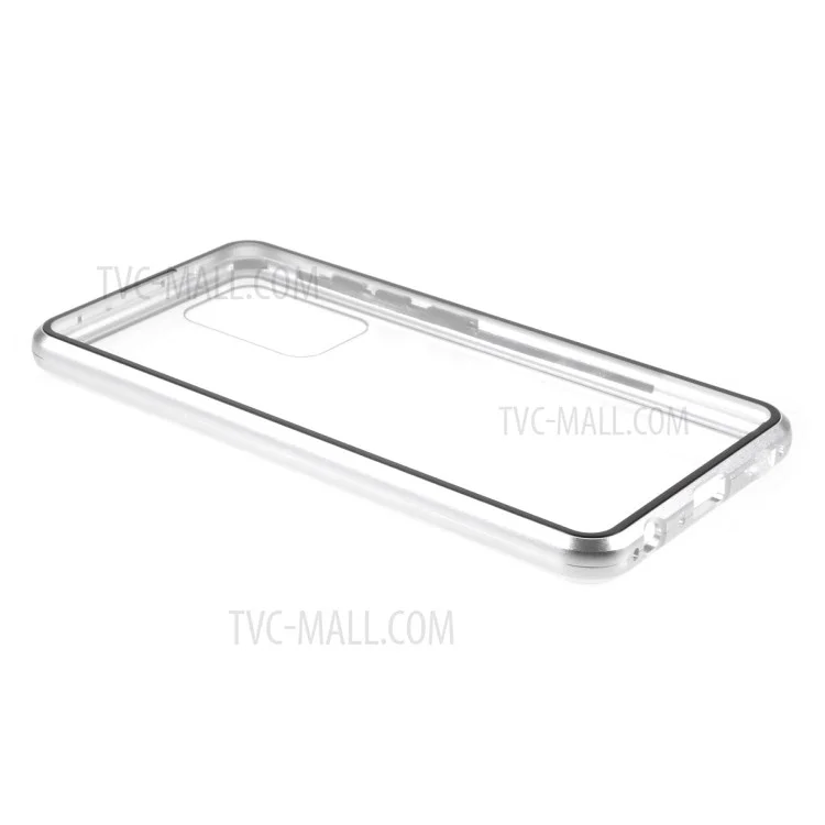 Lock Installation Metal Frame + Double Side Tempered Glass Shockproof Phone Case for Samsung Galaxy A52 5G/4G/A52s 5G - Silver