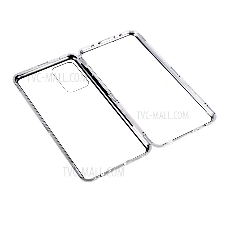 Lock Installation Metal Frame + Double Side Tempered Glass Shockproof Phone Case for Samsung Galaxy A52 5G/4G/A52s 5G - Silver