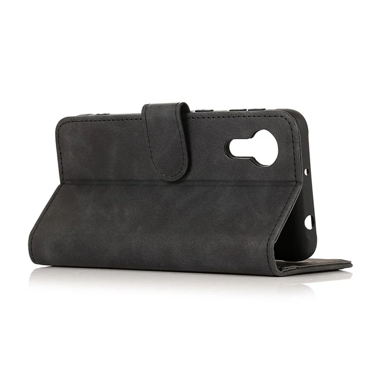 Cartera de diseño KHAZNEH Folio Flip Estilo Retro Funda de piel sintética para Samsung Galaxy Xcover 5 / 5s - Negro