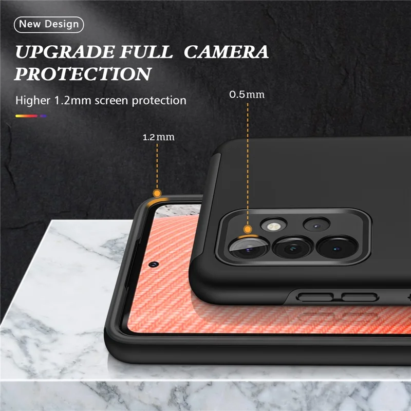 Anti-Fall Hybrid Phone Case Ring Shape Kickstand Design Cover for Samsung Galaxy A72 5G / 4G - Black