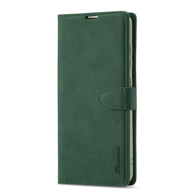 FORWENW F1 Series Leather Wallet Stand Cover Case for Samsung Galaxy A72 5G / 4G - Green