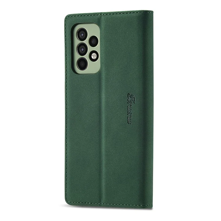 FORWENW F1 Series Leather Wallet Stand Cover Case for Samsung Galaxy A72 5G / 4G - Green