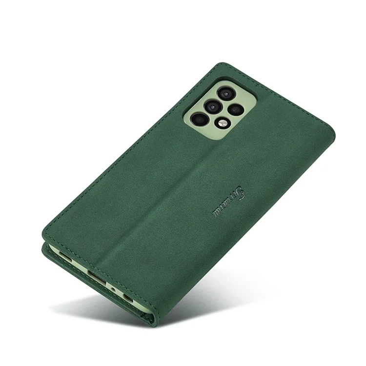 FORWENW F1 Series Leather Wallet Stand Cover Case for Samsung Galaxy A72 5G / 4G - Green