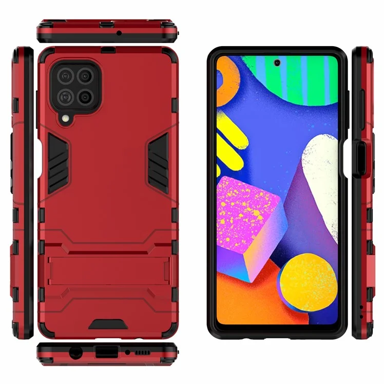 Shell de Teléfono Combinado de pc + Tpu 2-in-tpu Para Samsung Galaxy F62 / M62 - Rojo