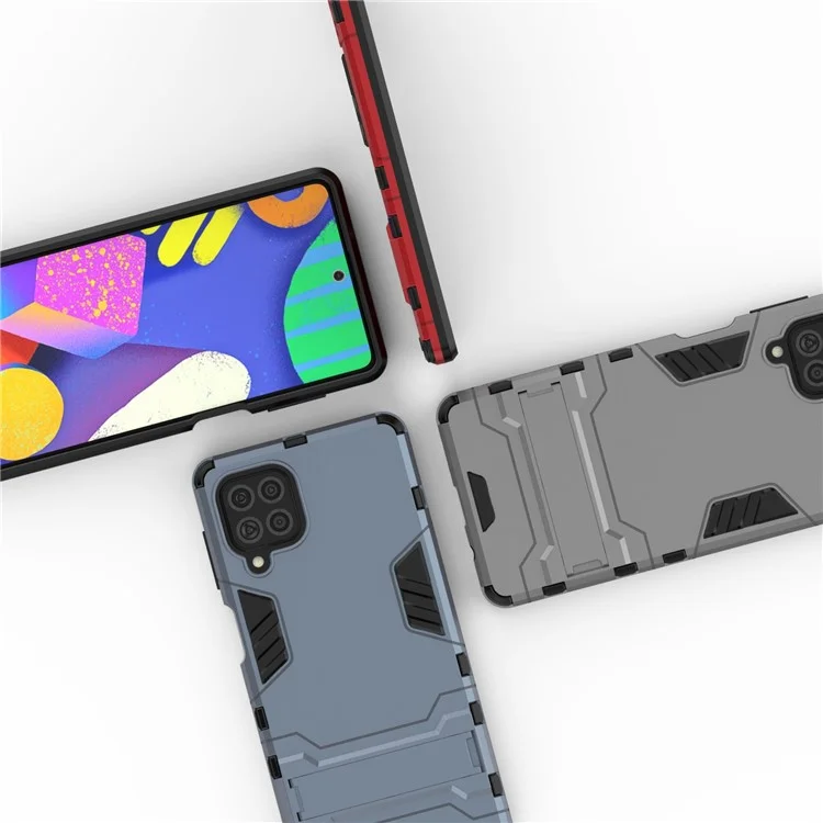 2-in-1 Kickstand PC + TPU Combo Phone Shell for Samsung Galaxy F62 / M62 - Blue