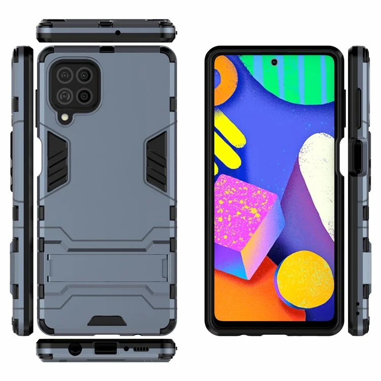 2-in-1 Kickstand PC + TPU Combo Phone Shell for Samsung Galaxy F62 / M62 - Blue