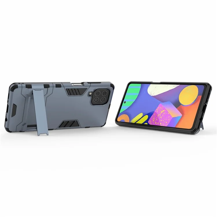 2-in-1 Kickstand PC + TPU Combo Phone Shell for Samsung Galaxy F62 / M62 - Blue