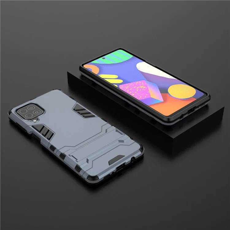 2-in-1 Kickstand PC + TPU Combo Phone Shell for Samsung Galaxy F62 / M62 - Blue