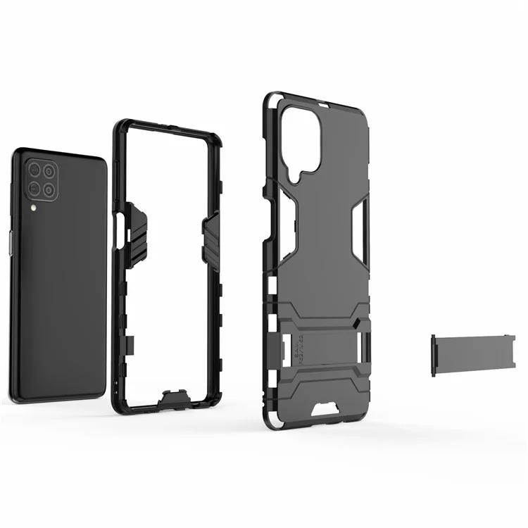 2-in-1 Kickstand PC + TPU Combo Phone Shell for Samsung Galaxy F62 / M62 - Blue